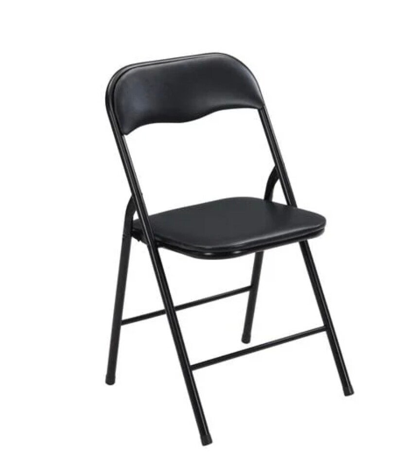 Black Folded Padded Chair - For Hire