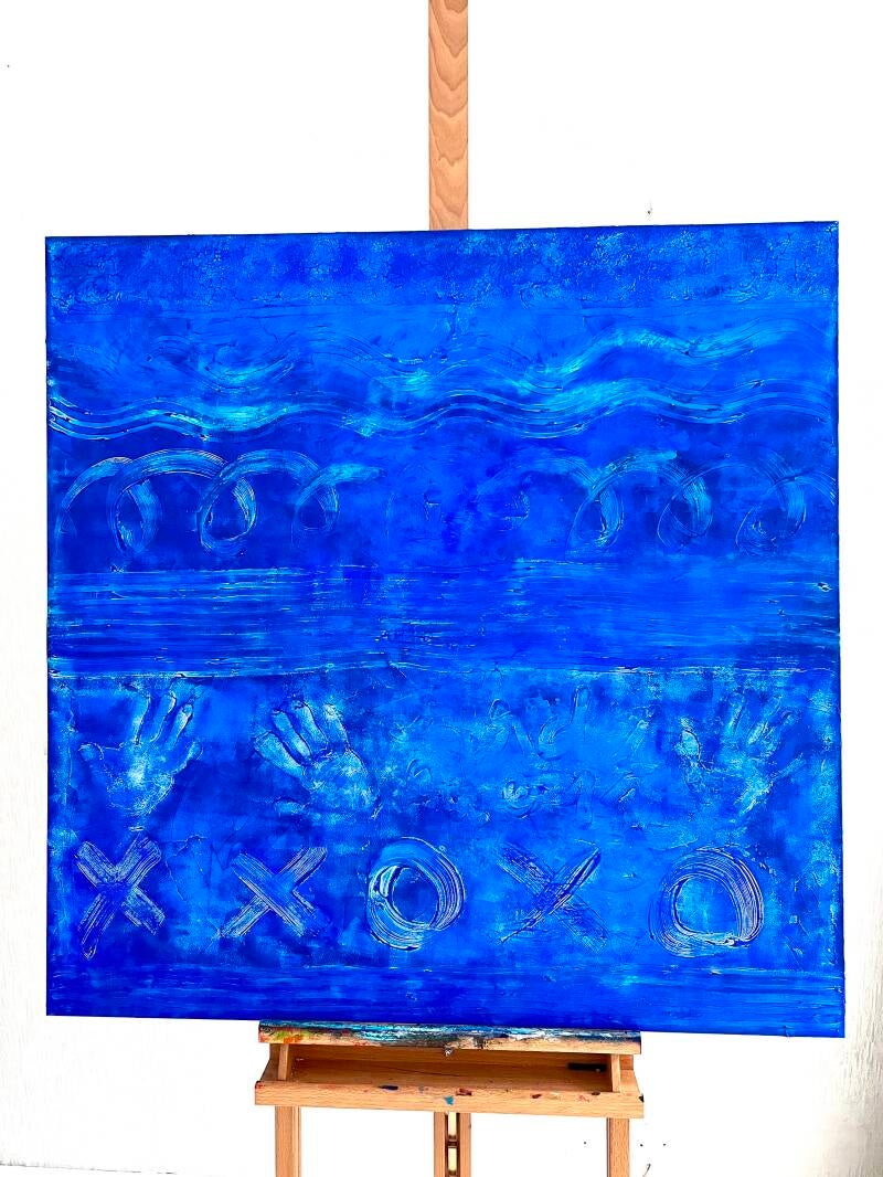 N°35-toile-1m x 1m-acrylique et plâtre