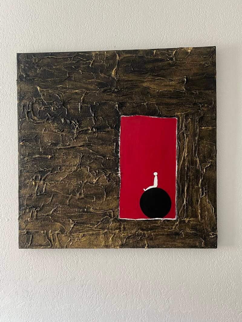 n°14-toile-80cm x 80cm-acrylique et plâtre