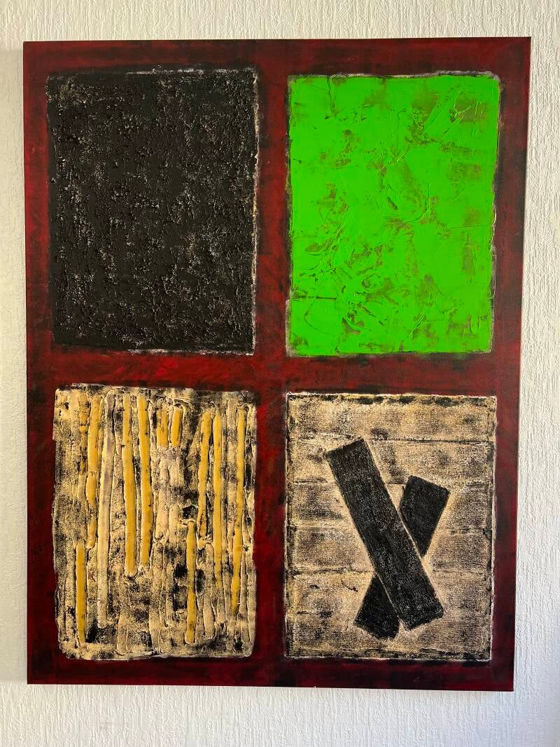 n°26-toile-1m16 x 81cm-acrylique, plâtre