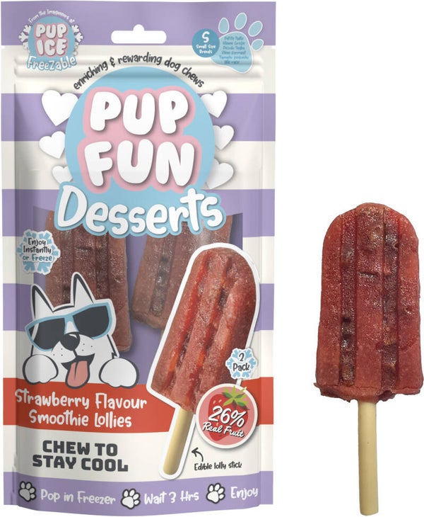 Pup Fun Desserts Smoothie Aardbei P/2