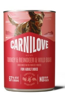 Carnilove Blik Adult Kalkoen, Rendier & Wild Zwijn 400 gram