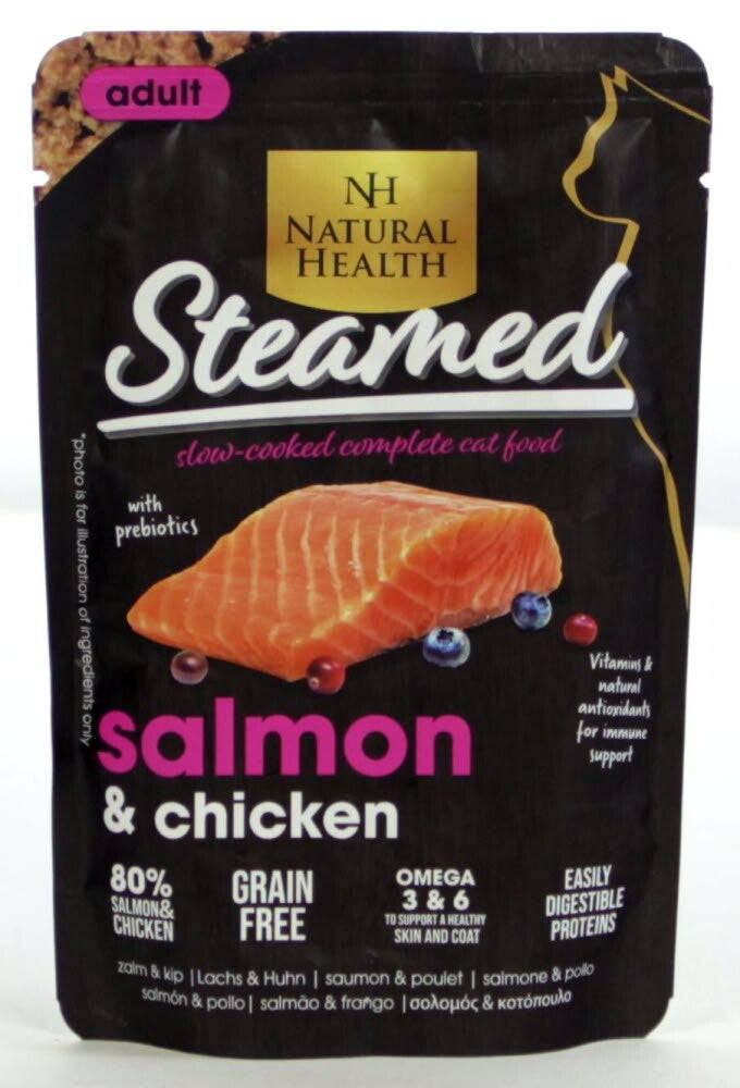 Natural Health Cat Steamed Salmon & Chicken 85 gram