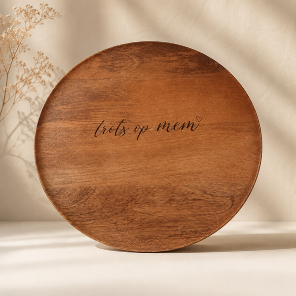 Ronde Houten Serveerplank met Eigen Gravure