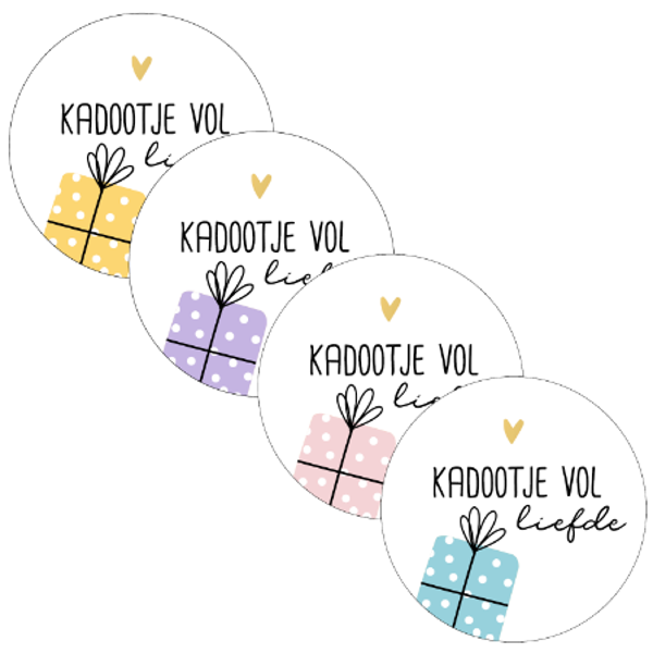 Sticker | Kadootje vol liefde | 5 stuks