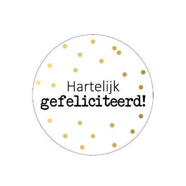 Sticker | Hartelijk gefeliciteerd | 5 stuks