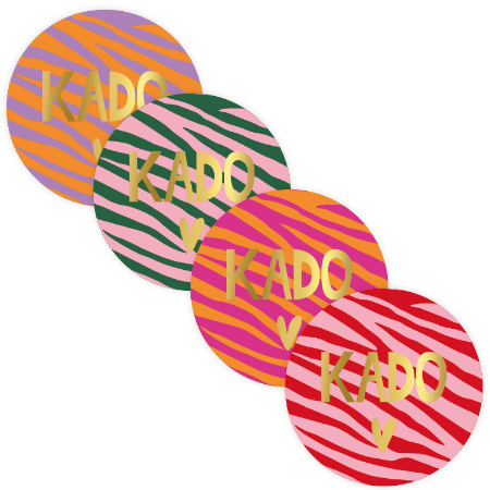 Sticker | Kado + hart | 4 stuks