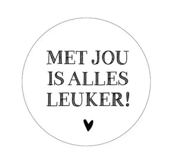Sticker | Met jou is alles leuker! | 5 stuks