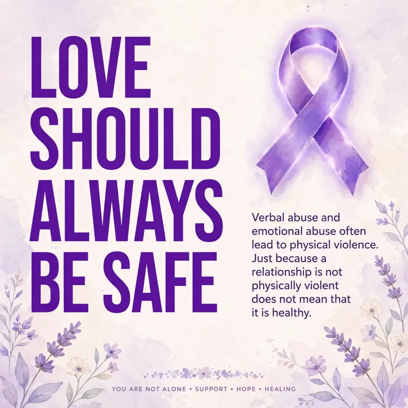Love Should Always Be Safe — verbal abuse and emotional abuse often lead to physical violence.
