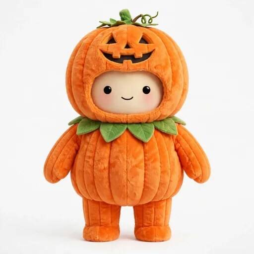 Harbor the AI helper in an orange pumpkin Halloween costume