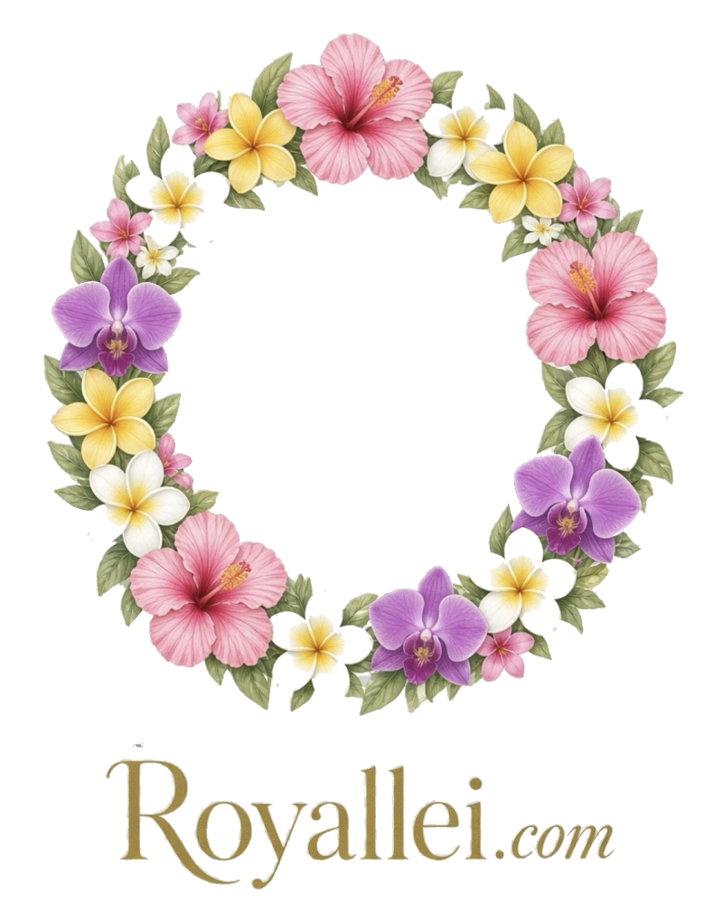 Royallei.com floral wreath logo