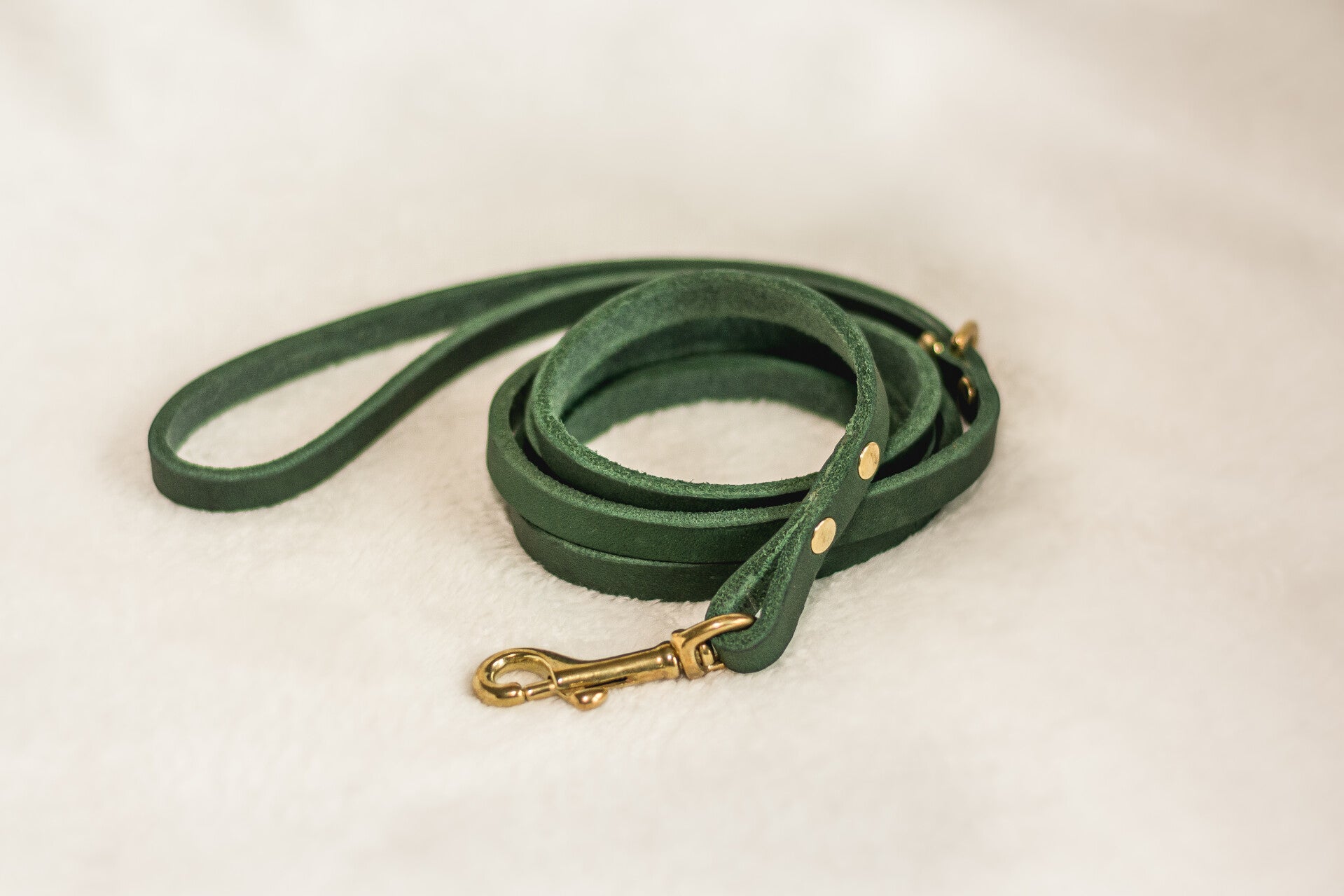 Forest - Luxury Leather Leash Green