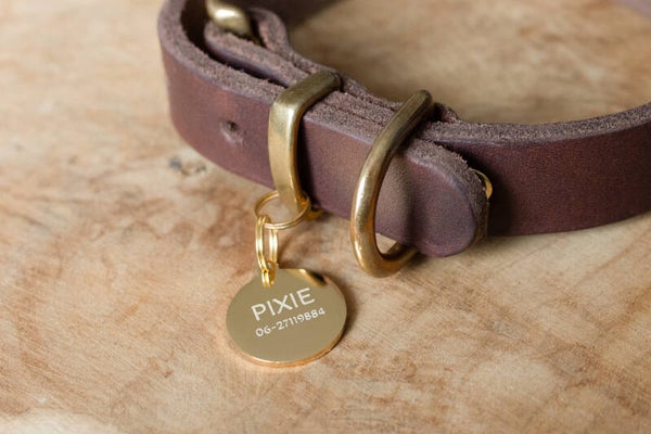 Luxury Engraved Stainless Steel ID tag Gold-colored