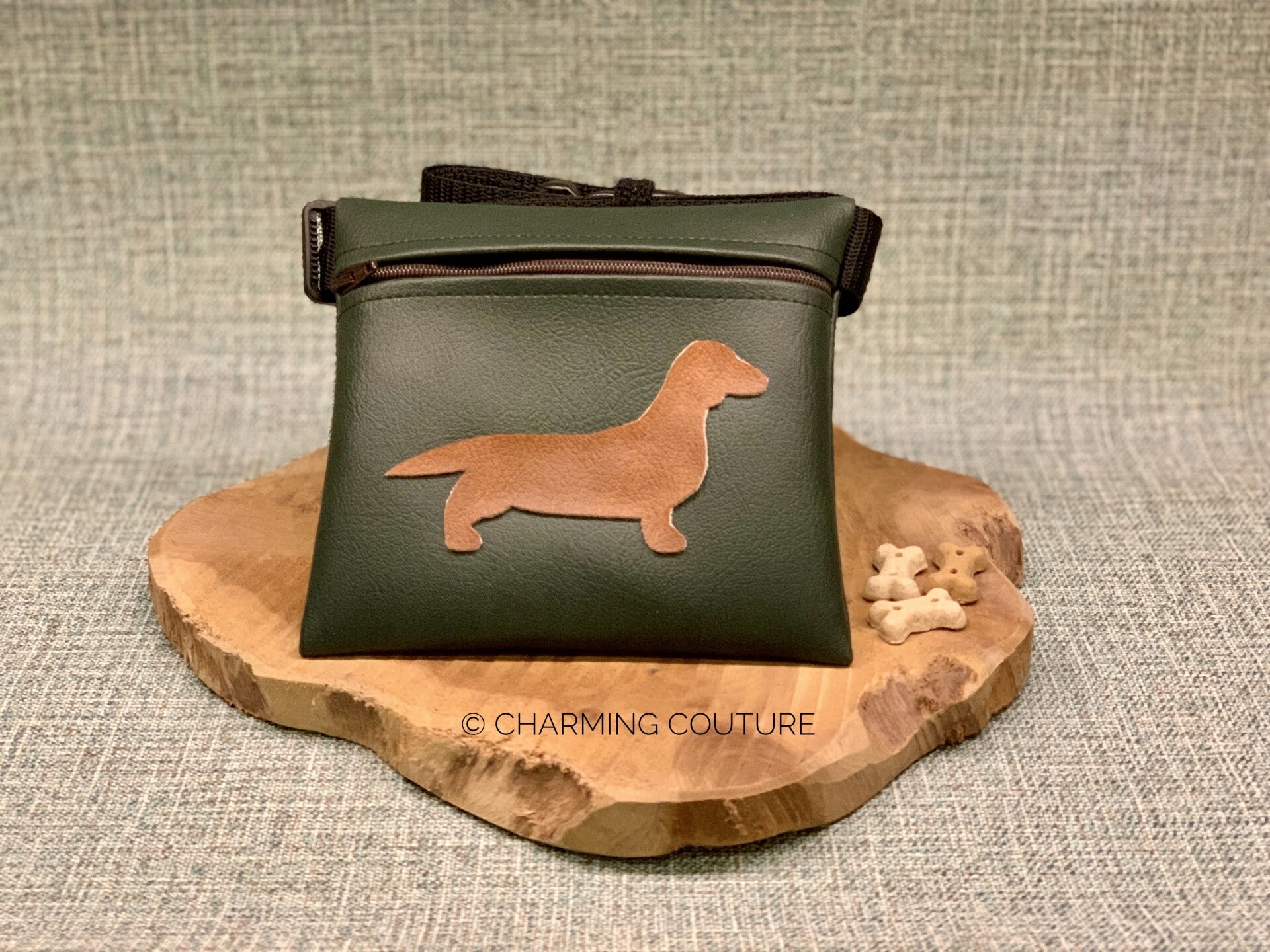 Heuptasje donkergroen korthaar