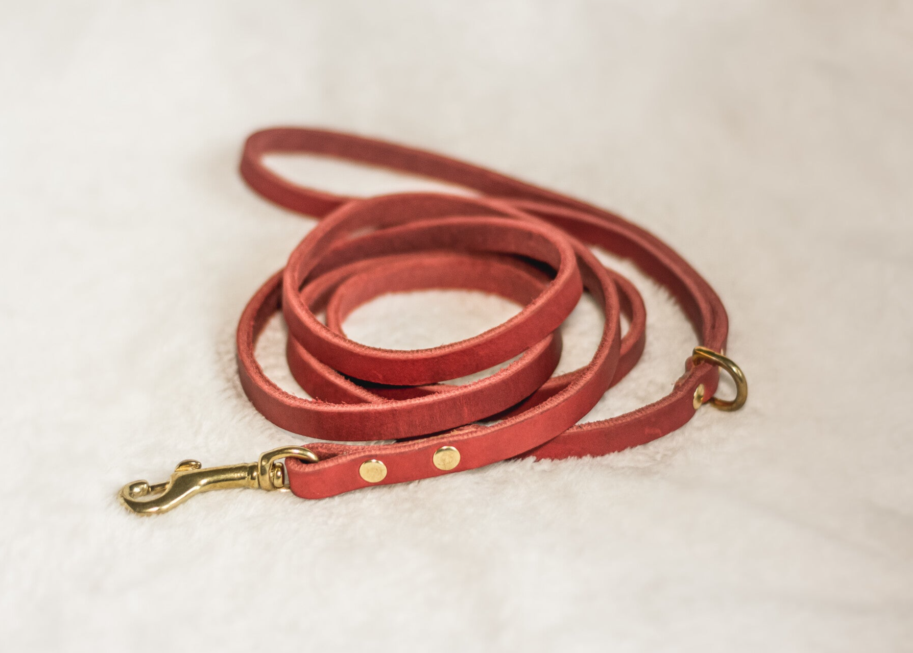 Chili - Luxe Lederen Hondenriem Rood