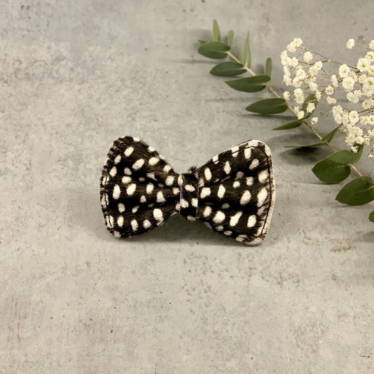 Vlinderstrikje Leder Polka Dots