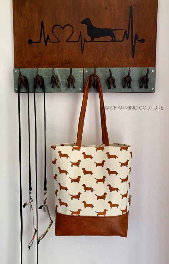 Tote Bag - Short haired dachshunds Cream