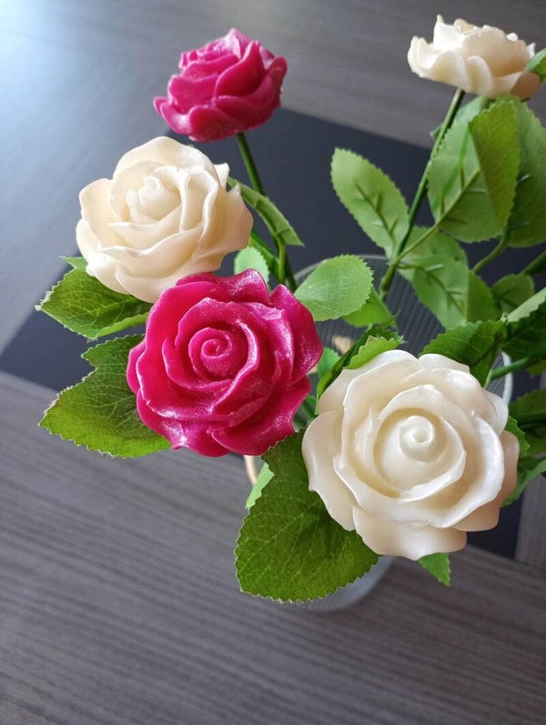 Rose Éternelle – Fleur parfumée en cire artisanale