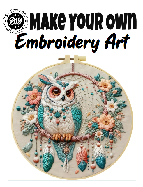 DIY Cute Owl Embroidery Art