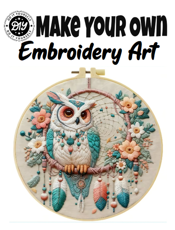 DIY Cute Owl Embroidery Art