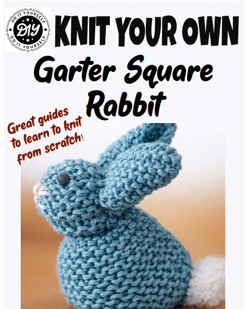DIY Learn to Knit - Garter Square Rabbit
