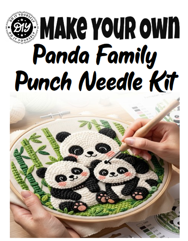 DIY Punch Needle Kit Cute Panda