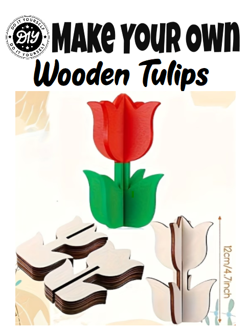 DIY Paint Your Own Wooden Tulips