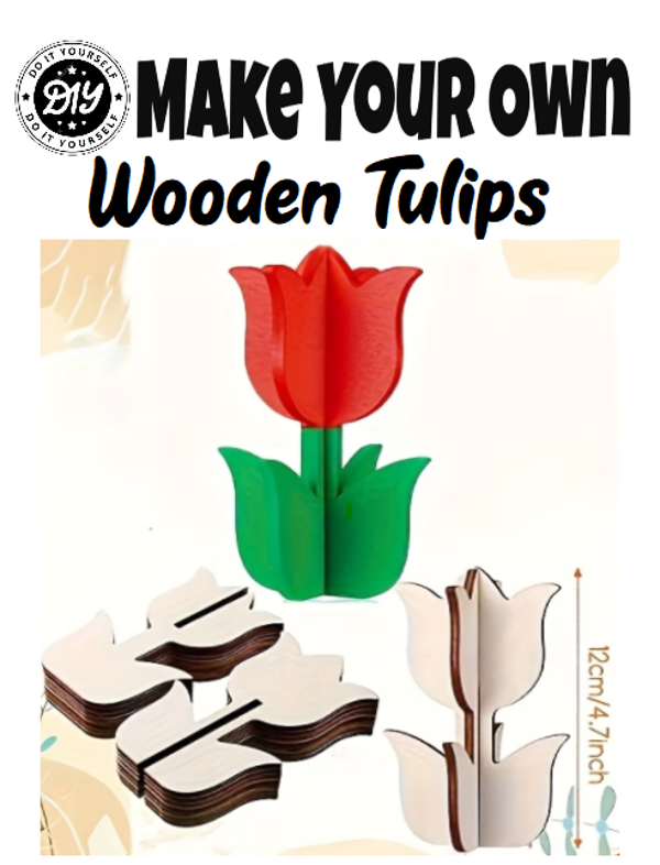 DIY Paint Your Own Wooden Tulips