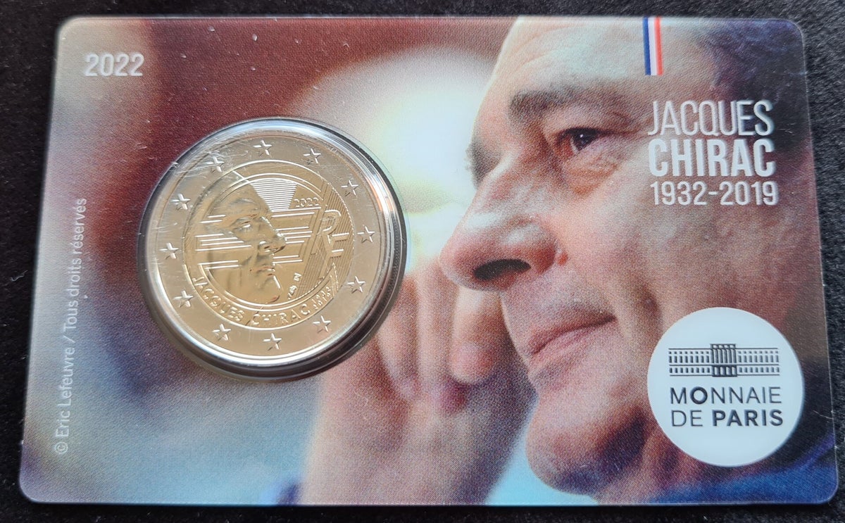2 euro Frankrijk 2022 Jacques Chirac BU coincard | Bildtmunt