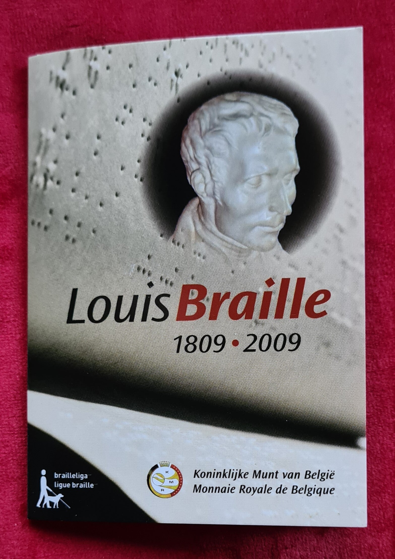 2 euro Belgie 2009 Louis Braille BU coincard