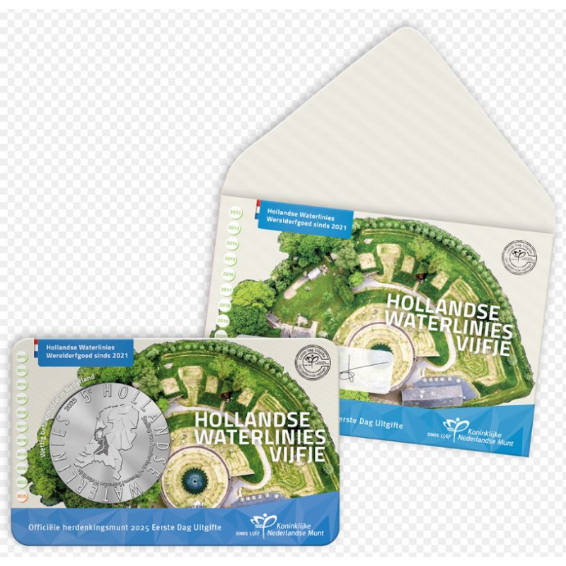 5 euro Nederland 2025 Hollandse Waterlinies Vijfje Eerste Dag Uitgifte