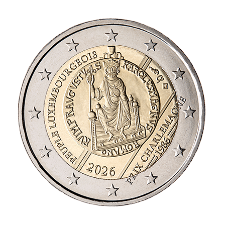 2 euro Luxemburg 2026 Uitreiking Karel de Grote prijs UNC