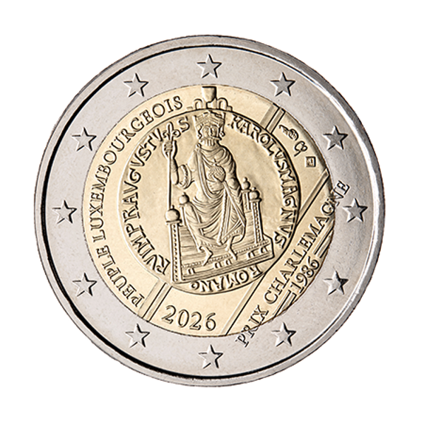 2 euro Luxemburg 2026 Uitreiking Karel de Grote prijs UNC