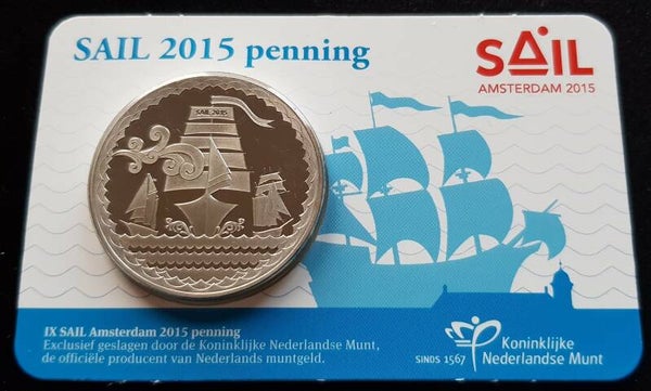 Nederland 2015 SAIL 2015 penning coincard BU