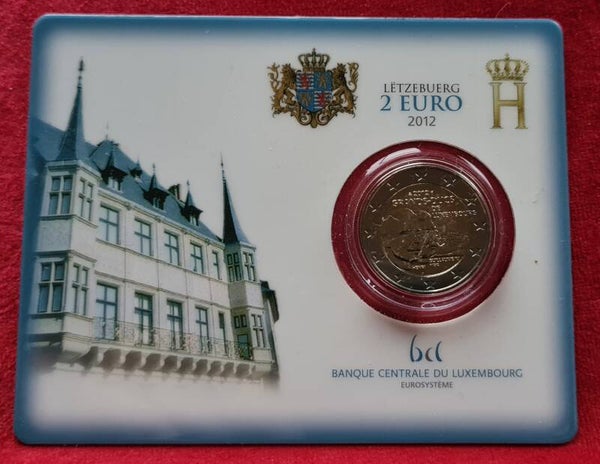 2 euro Luxemburg 2012 Sterfdag Guillaume IV BU coincard
