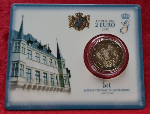 2 euro Luxemburg 2012 Huwelijk Guillaume en Stephanie BU coincard