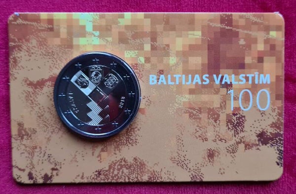 2 euro Letland 2018 Baltische Staten BU coincard