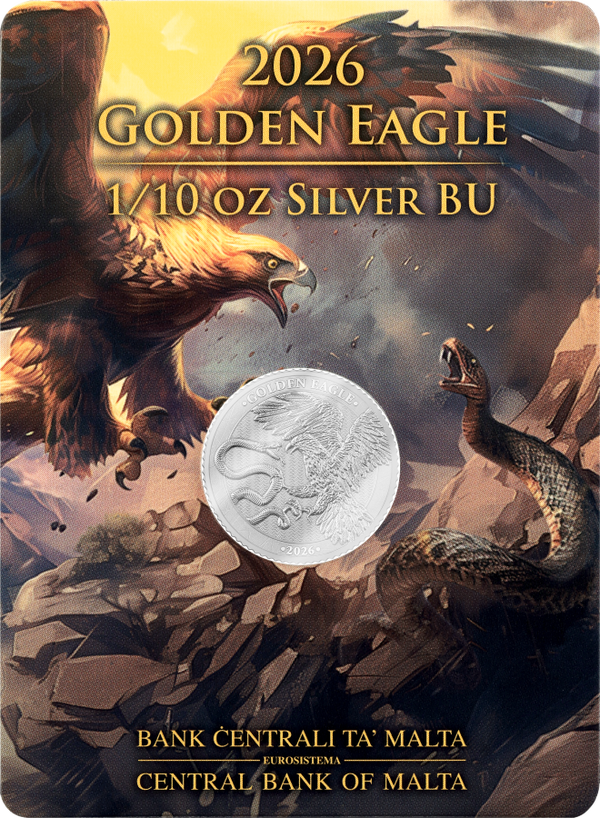 0.75 euro Malta 2026 Golden Eagle 1/10 oz Zilver BU