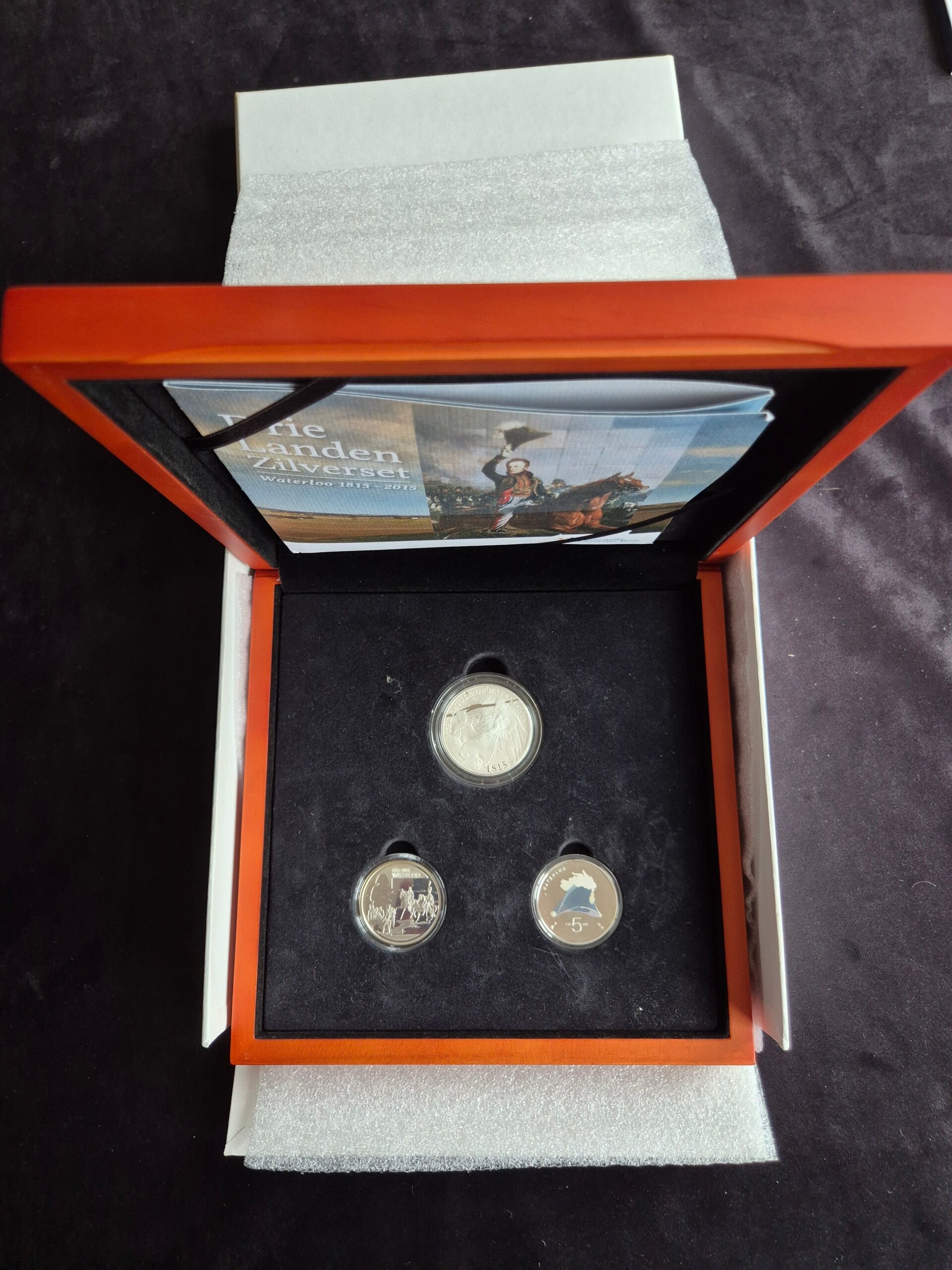 Nederland 2015 Waterloo Vijfje Drie Landen Zilverset PROOF
