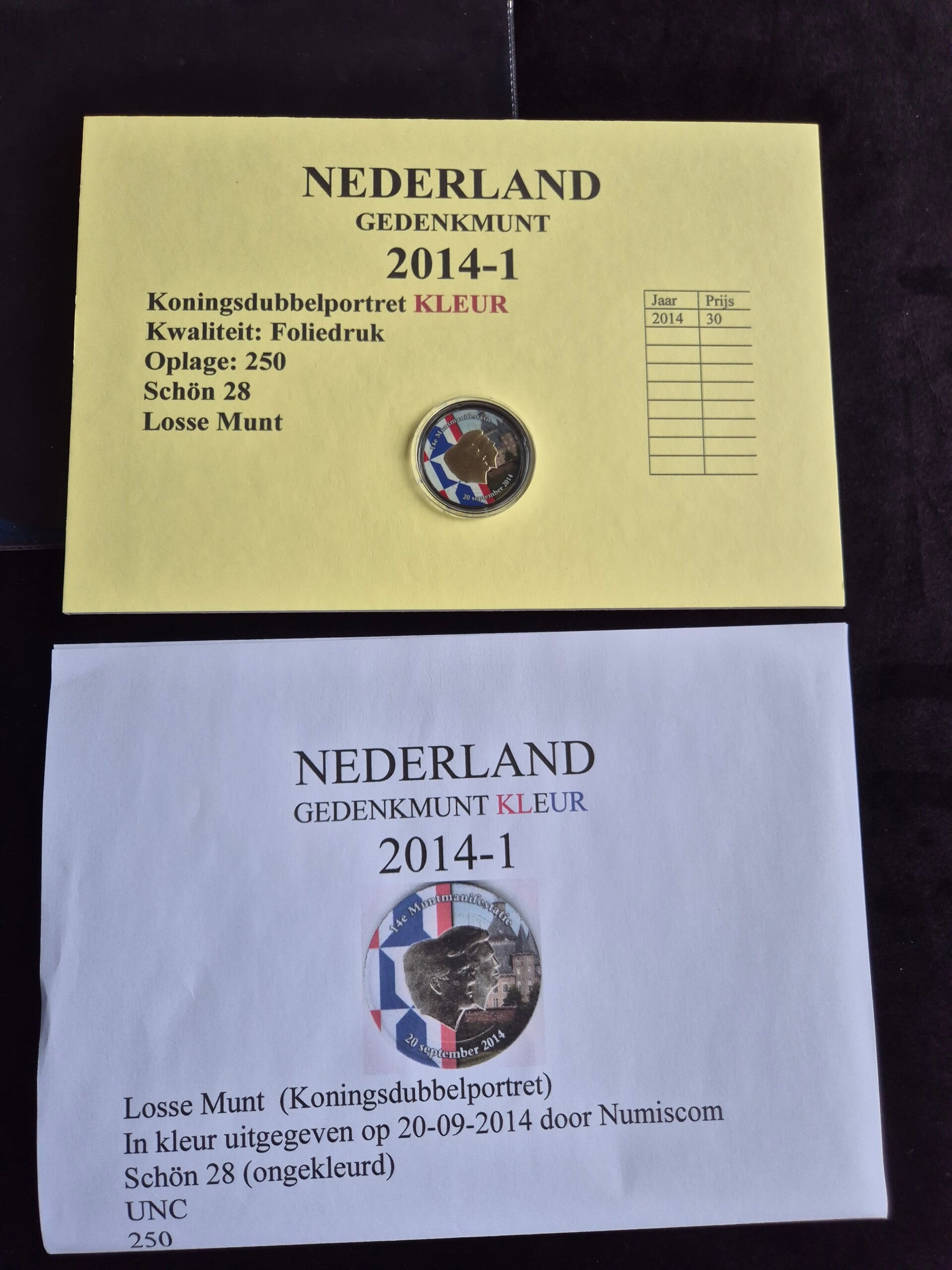 2 euro Nederland 2014 Koningsdubbelportret UNC in kleur Muntmanifestatie