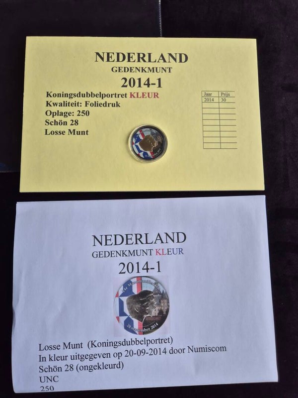 2 euro Nederland 2014 Koningsdubbelportret UNC in kleur Muntmanifestatie