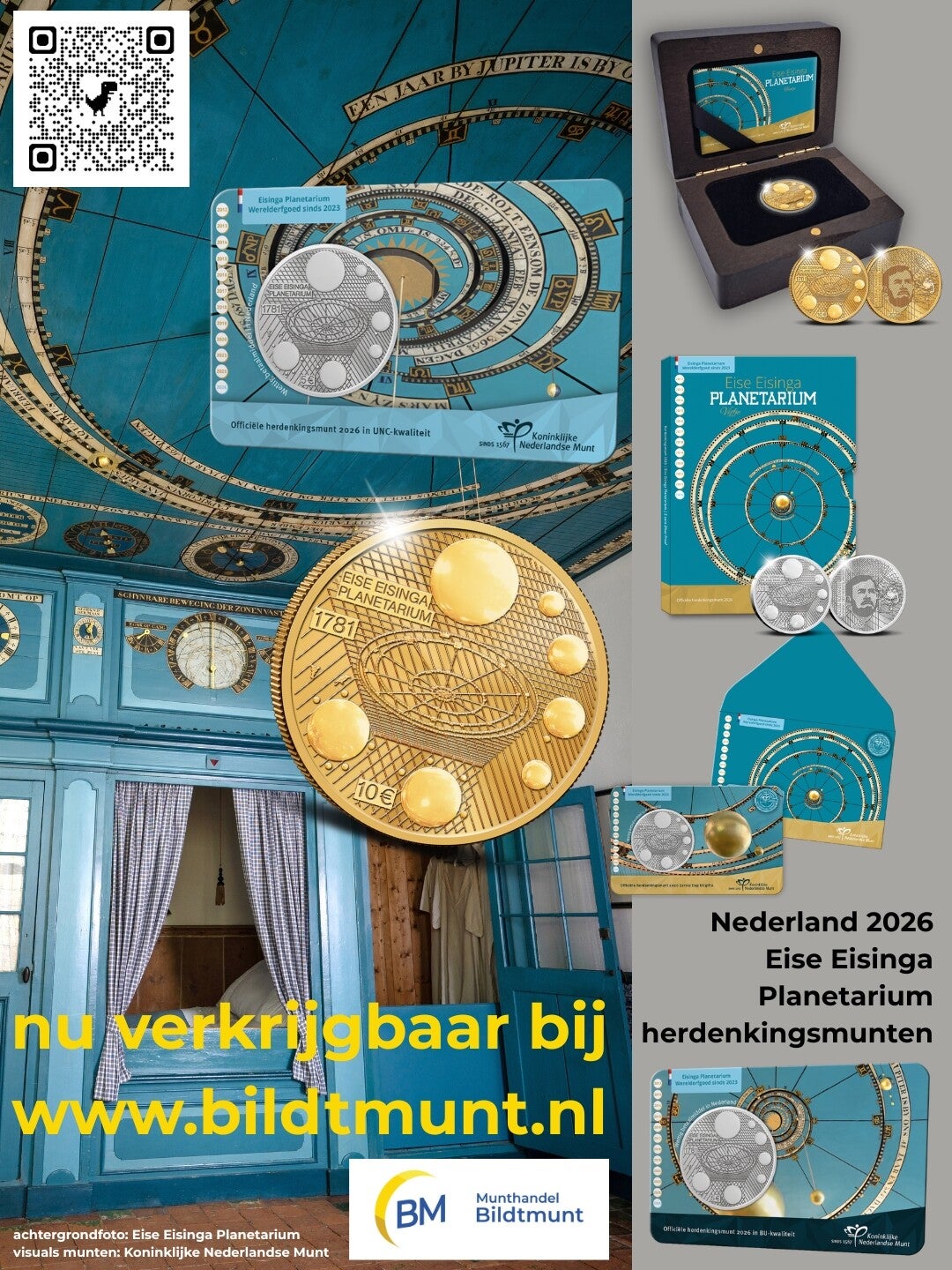 Planetariumset Eise Eisinga Planetarium 5- en 10 euromunten