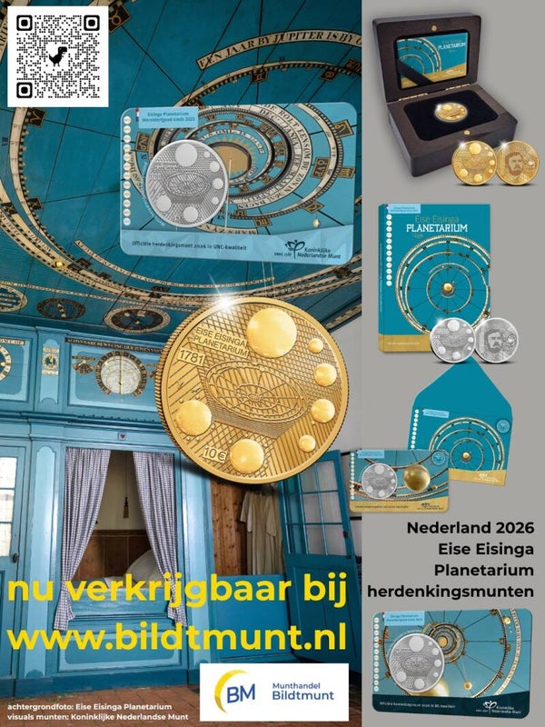 Planetariumset Eise Eisinga Planetarium 5- en 10 euromunten