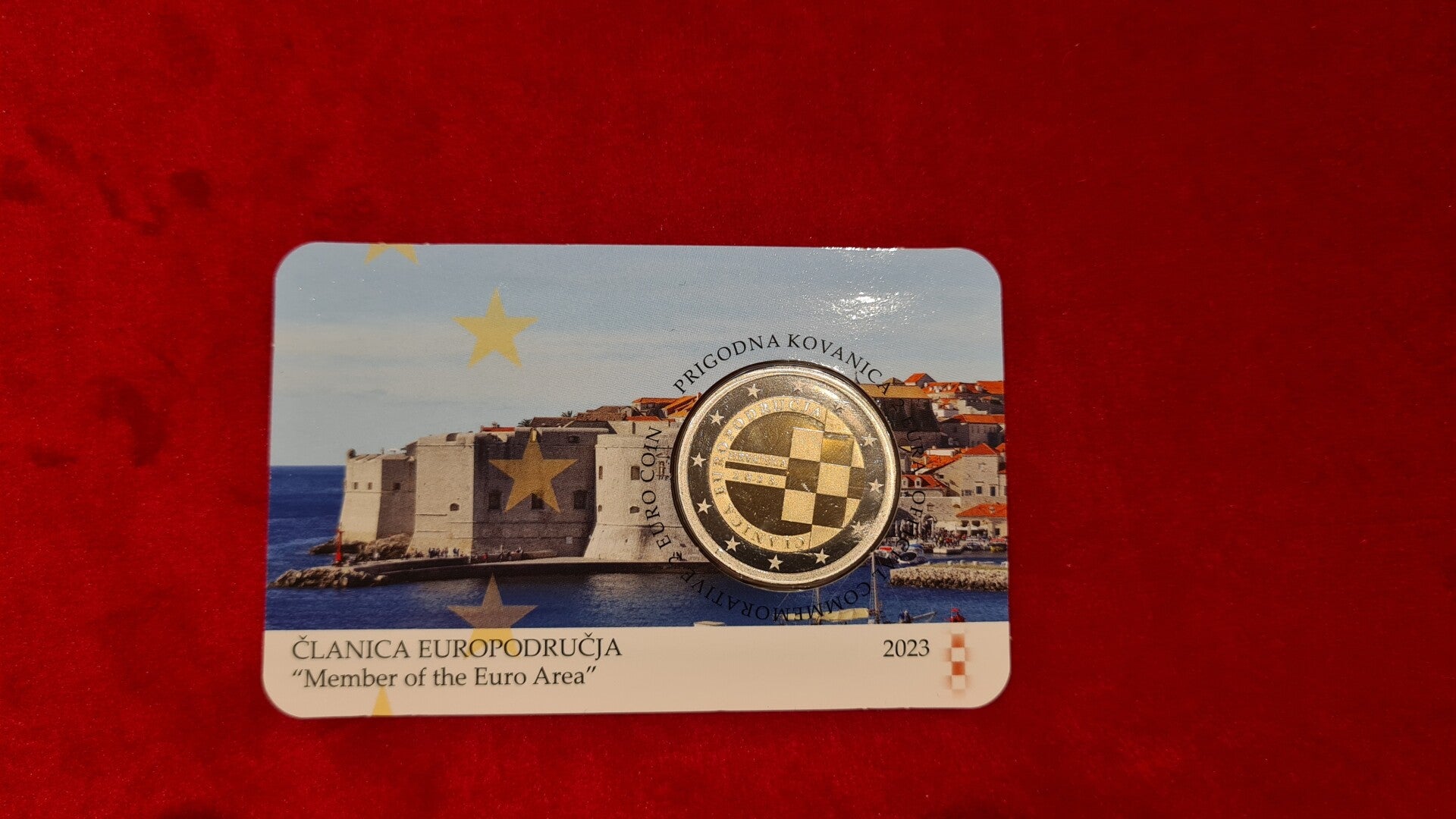 2 euro Kroatië 2023 Lid van de Eurozone PROOF in coincard (FOUT)