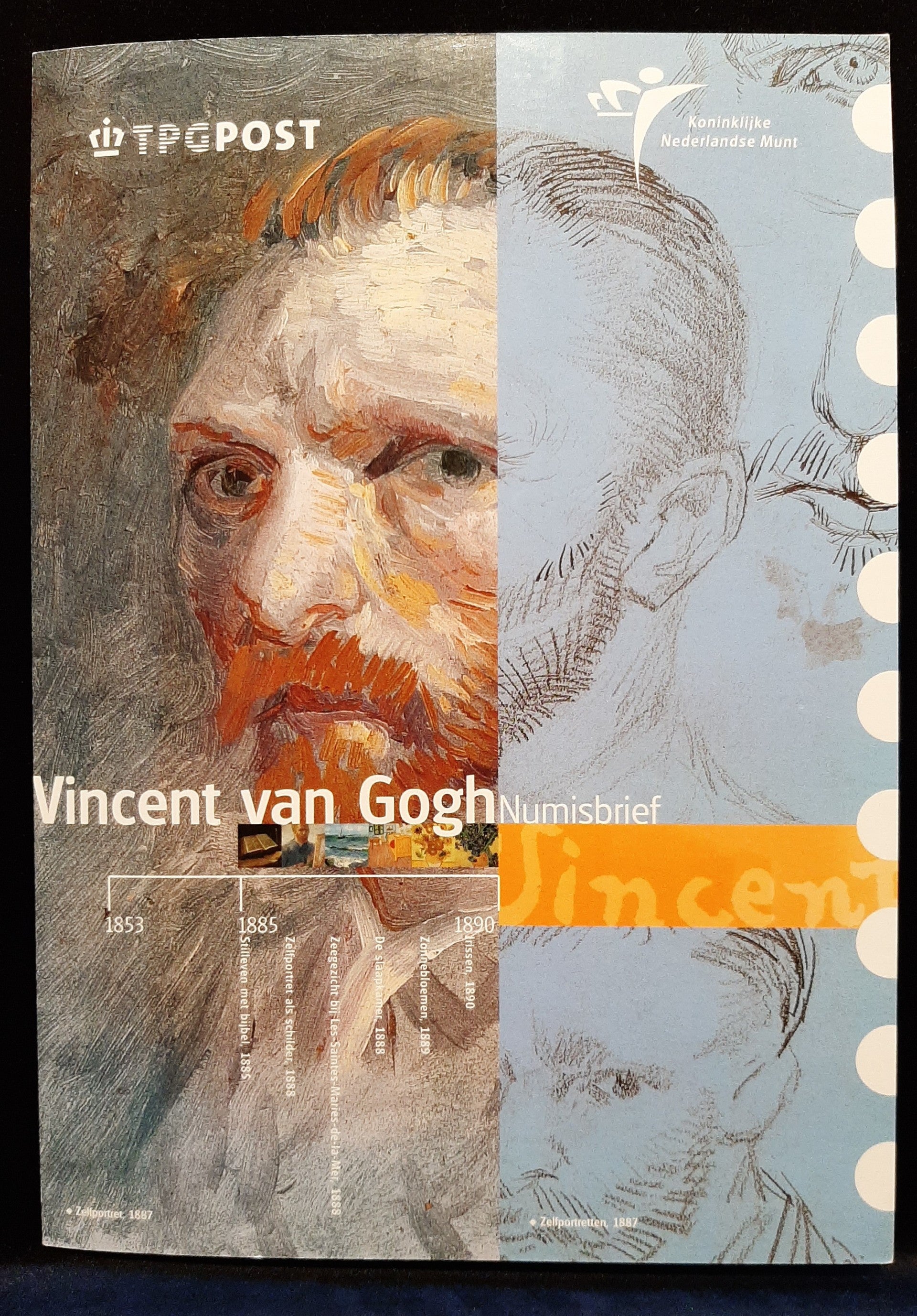 Nederland 2003 Vincent van Gogh Vijfje Zilver Numisbrief