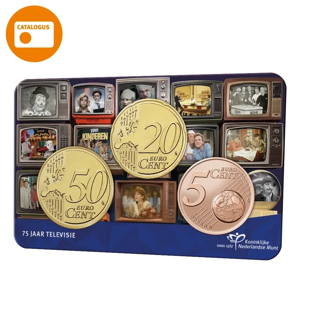 Nederland 2026 75 jaar TV – 75 cent in coincard