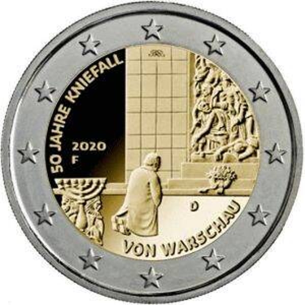 2 euro Duitsland 2020 Kniebuiging van Warschau ADFGJ UNC