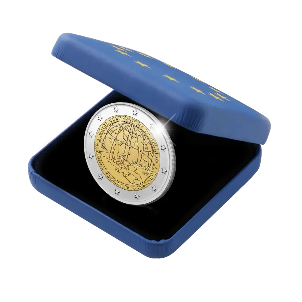 2 euro België 2026 ‘50 jaar Nationaal Geografisch Instituut & 200 jaar Koninklijke Sterrenwacht van België’ PROOF