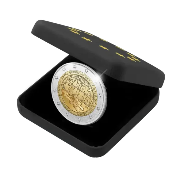 2 euro België 2026 ‘50 jaar Nationaal Geografisch Instituut & 200 jaar Koninklijke Sterrenwacht van België’ Reverse PROOF