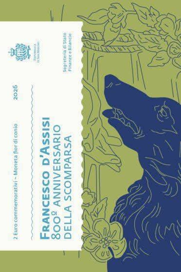 2 euro San Marino 2026 Francesco Assisi BU blister